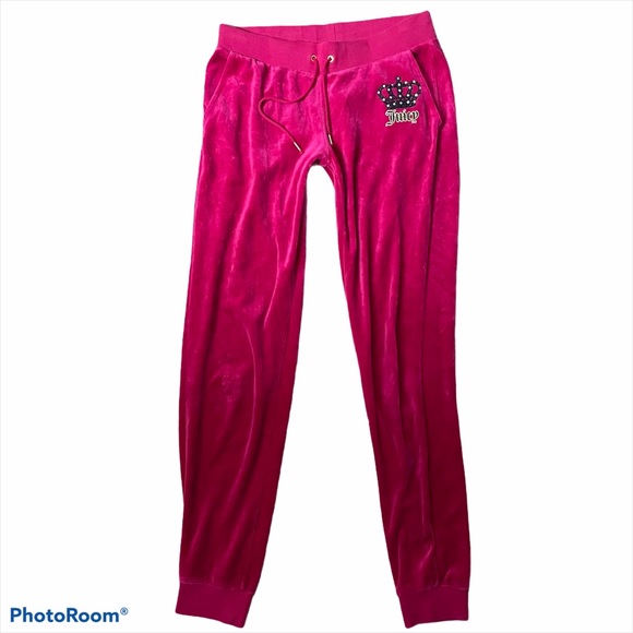 Juicy Couture Pants - Juicy Couture pink velour jogger pants logo y2k